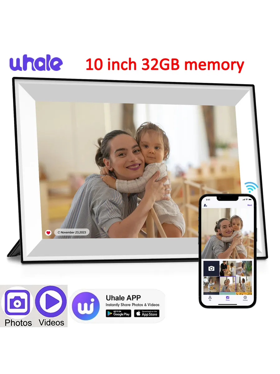 Цифровая фоторамка Uhale 10,1", 32 ГБ EU Plug