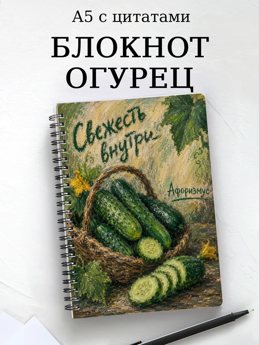 Блокнот Огурец с мотивирующими цитатами