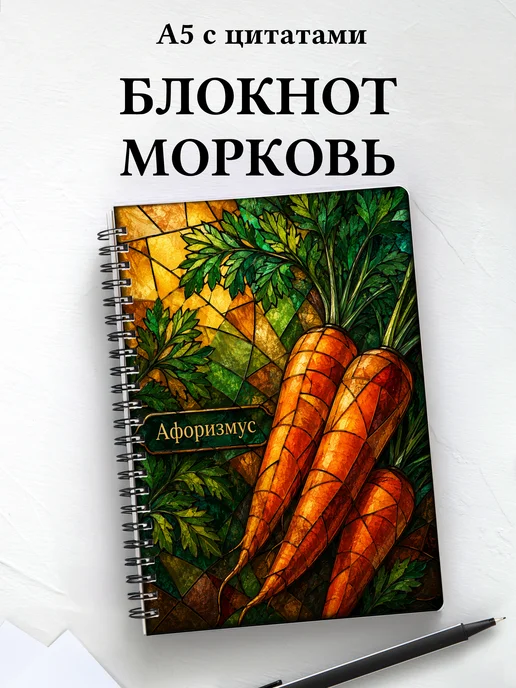 Блокнот Морковь с мотивирующими цитатами