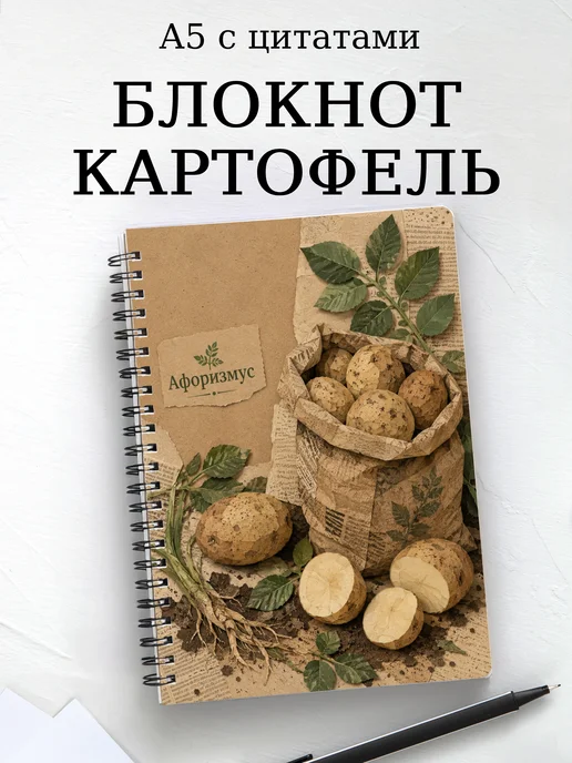 Блокнот Картофель с мотивирующими цитатами