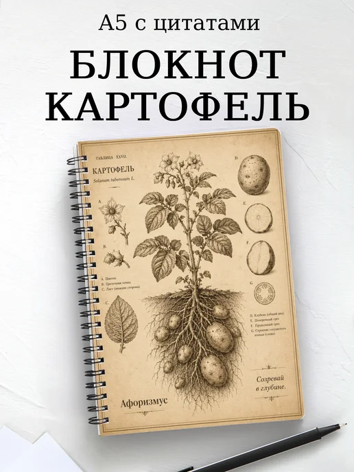 Блокнот Картофель с мотивирующими цитатами