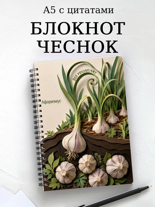 Блокнот Чеснок с мотивирующими цитатами