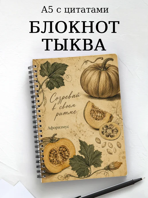 Блокнот Тыква с мотивирующими цитатами