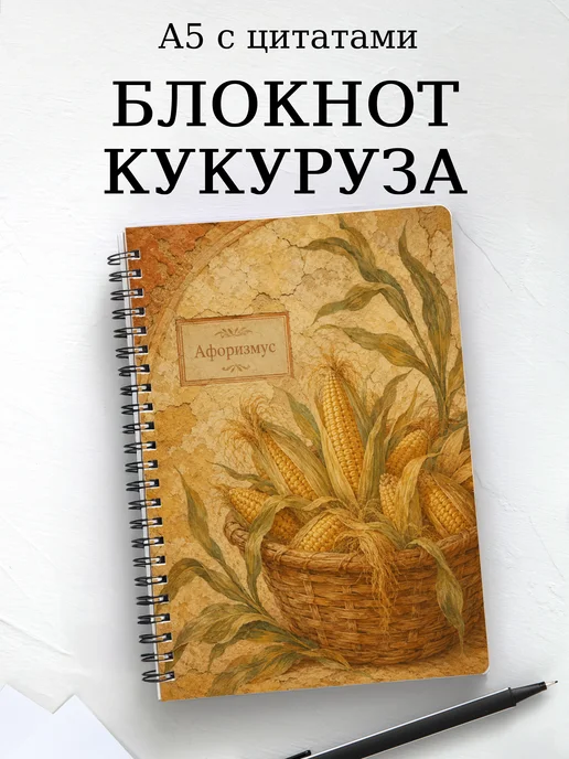 Блокнот Кукуруза с мотивирующими цитатами