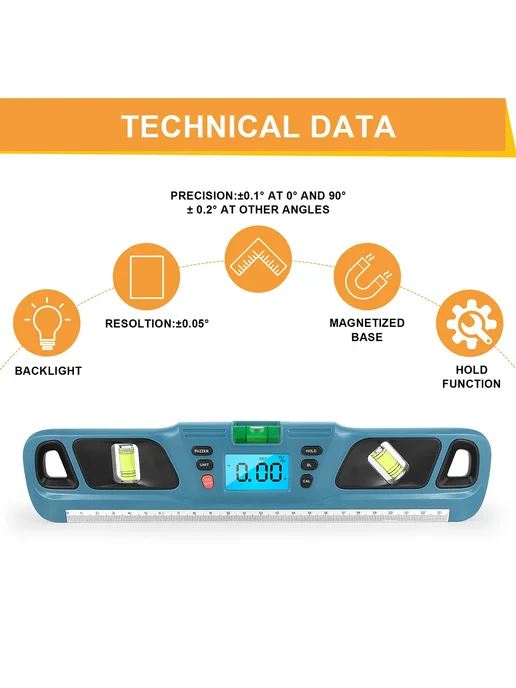 Нет бренда Цифровой угломер 4*90°, Electronic Level Tool, 4x90, фото 3