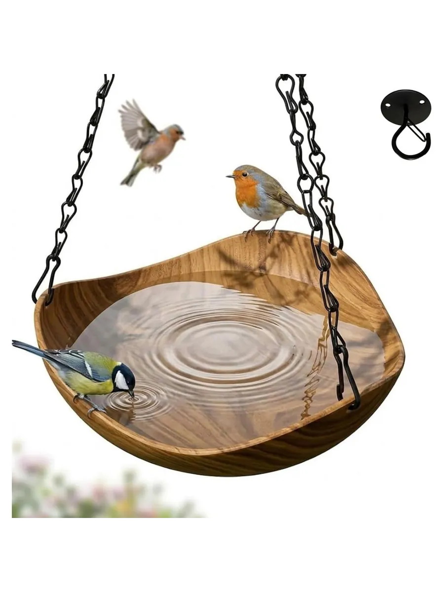 Подвесной декоративный <Bird Bath> для птиц, метал, цепь, кр