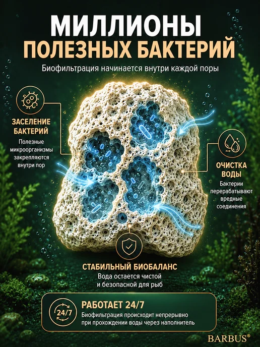 Barbus Биологический наполнитель для аквариума для фильтра, вариант, фото 2