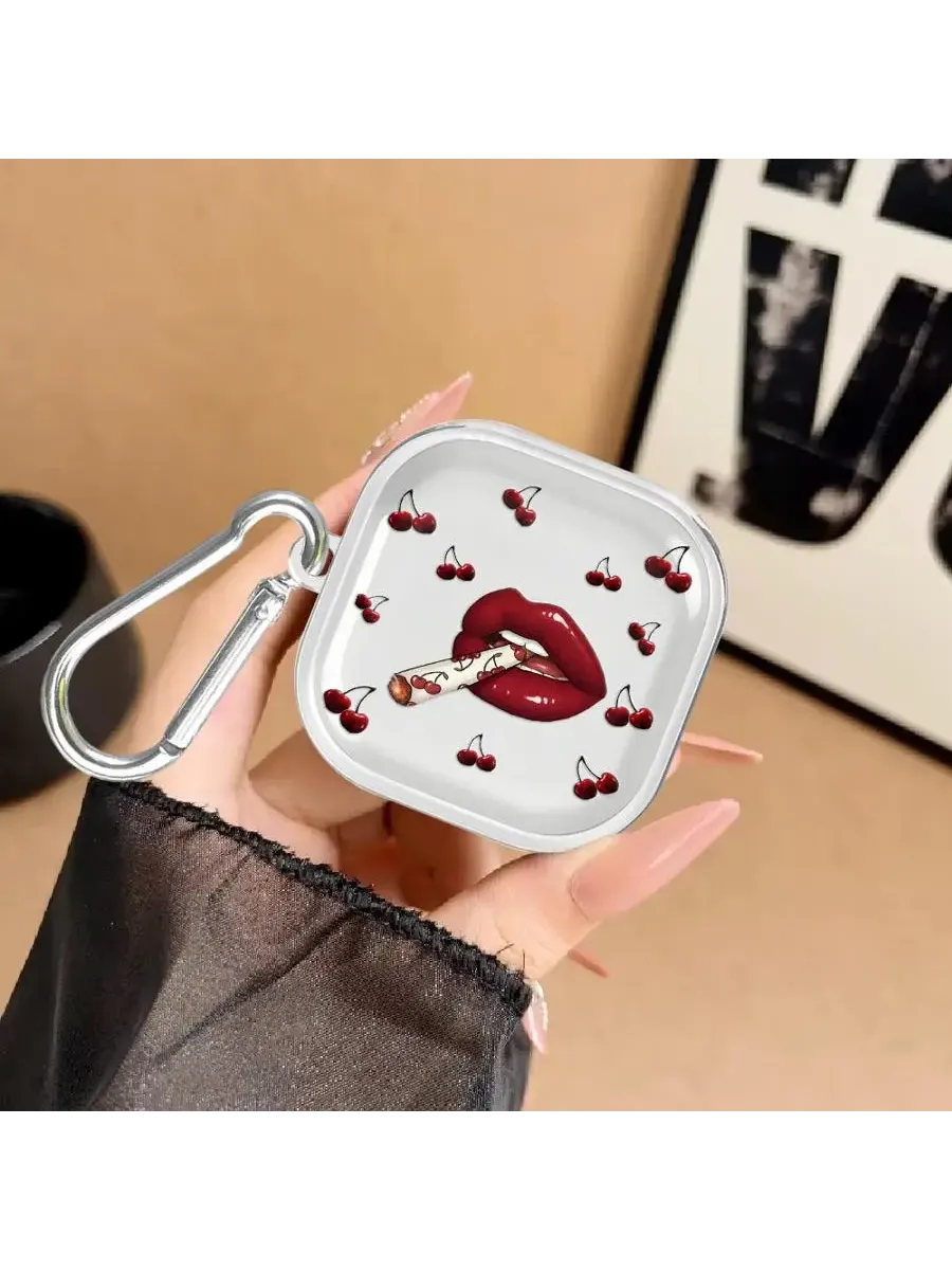 Прозрачный чехол Leopard Cherry Art для Samsung Galaxy Buds