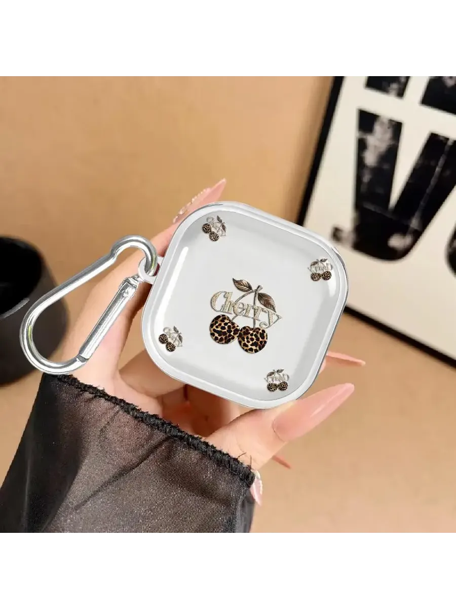 Прозрачный чехол Leopard Cherry Art для Samsung Galaxy Buds