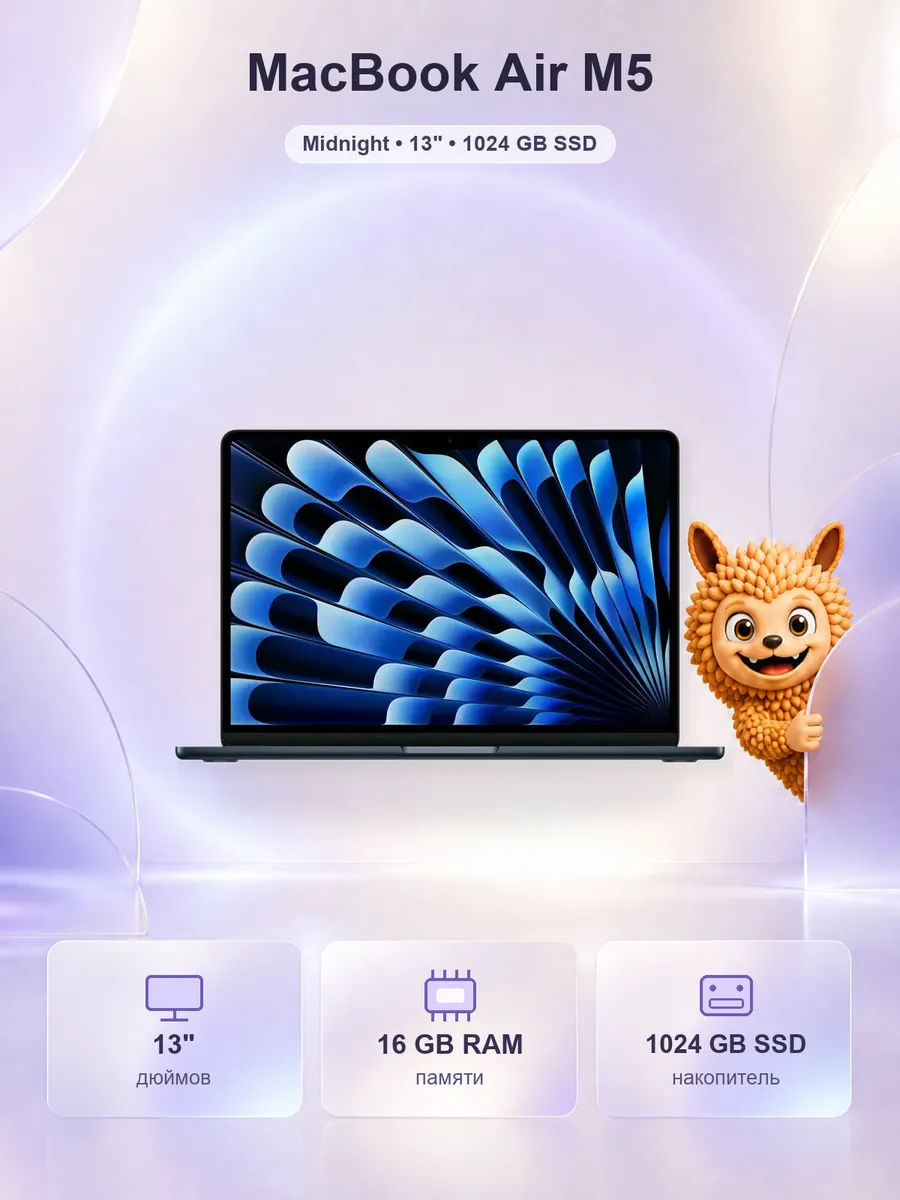 Apple MacBook Air 13 M5 2026 (16 1024 ГБ), Midnight