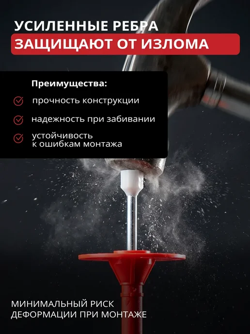 STARFIX Дюбель для теплоизоляции 10х220 мм с металлическим гвоздем, 10x220 мм, фото 4