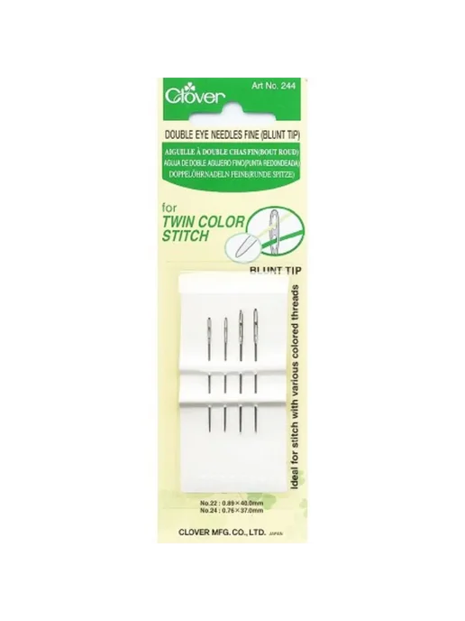 Clover Иглы для шитья с двойным ушком тонкие (тупой кончик), вариант, фото 4