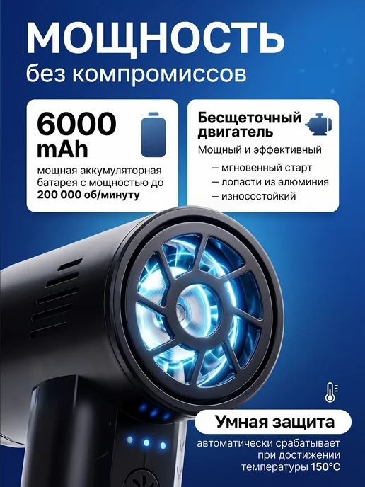 Воздуходувка аккумуляторная мощная ветродуйка, вариант, фото 4