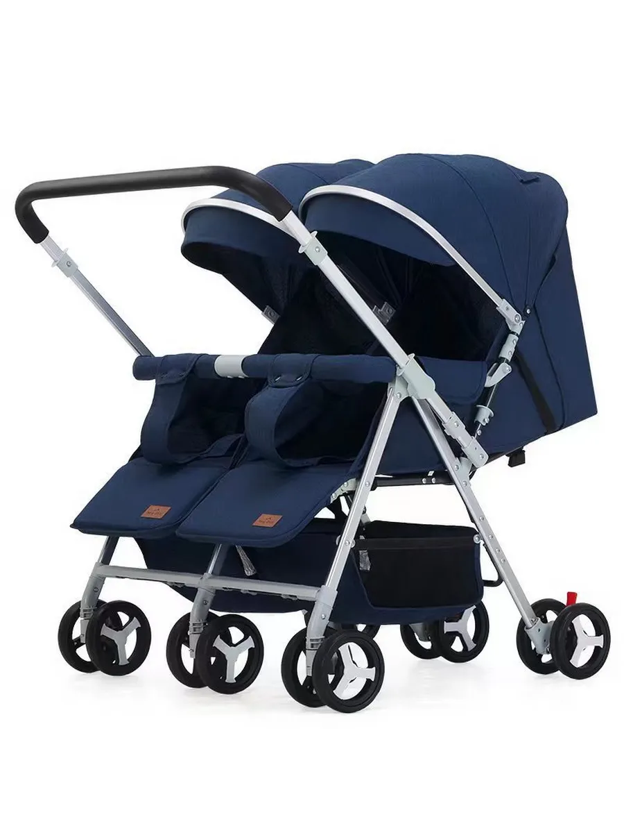 Коляска для двойни прогулочная складная для погодок