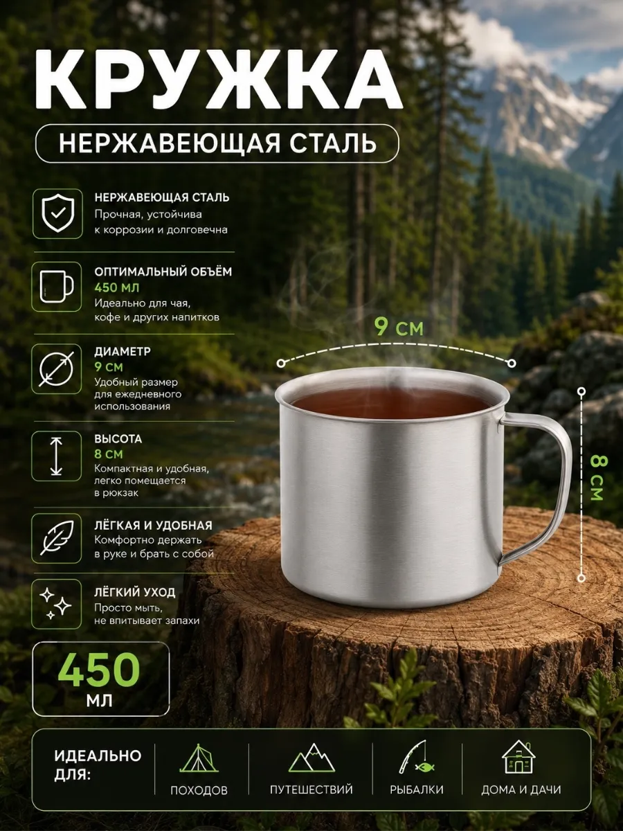 Кружка из нержавеющей стали 450 мл