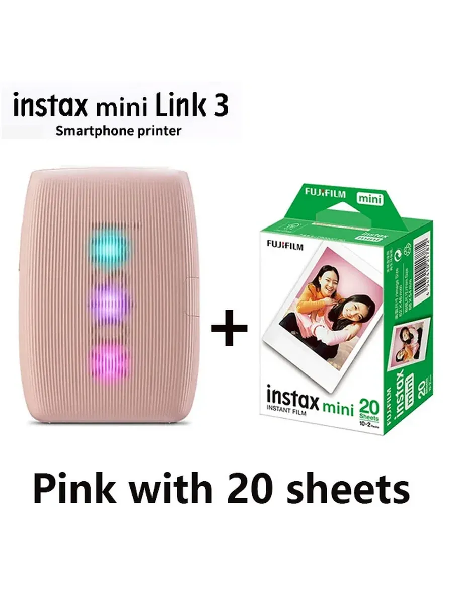 FUJIFILM Instax Mini Link 3, розовый, с 20 листами