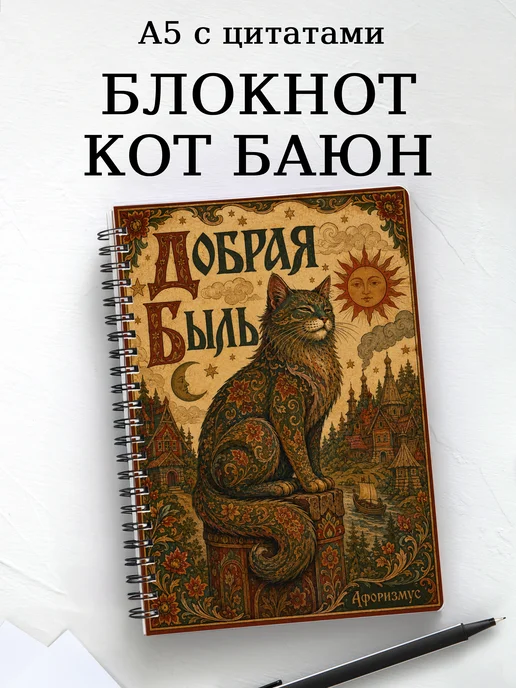 Блокнот Баюн с мотивирующими цитатами