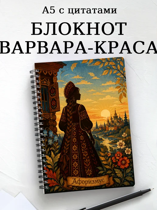 Блокнот Варвара-краса с мотивирующими цитатами
