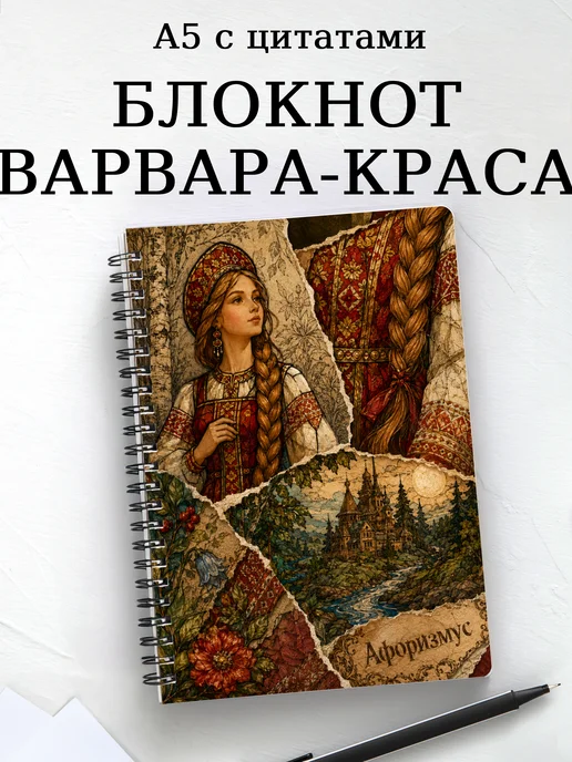 Блокнот Варвара-краса с мотивирующими цитатами