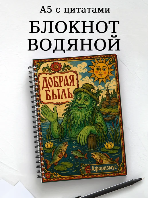 Блокнот Водяной с мотивирующими цитатами