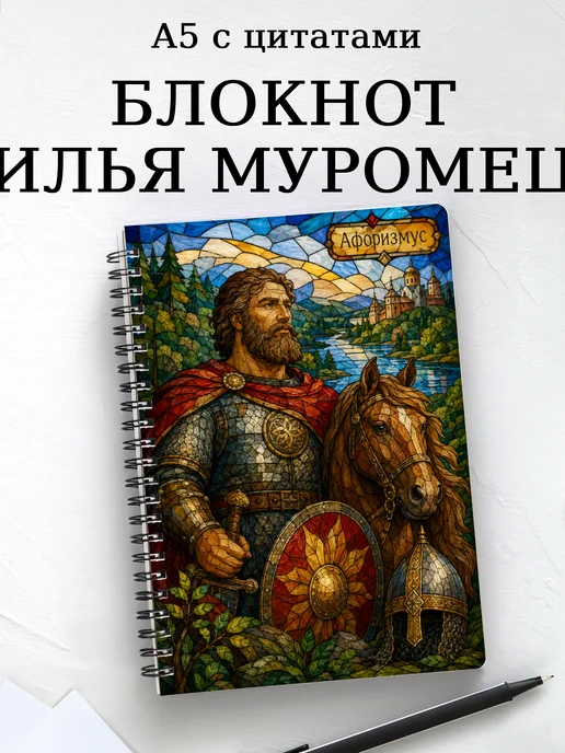 Блокнот Илья Муромец с мотивирующими цитатами