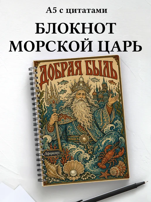 Блокнот Морской царь с мотивирующими цитатами