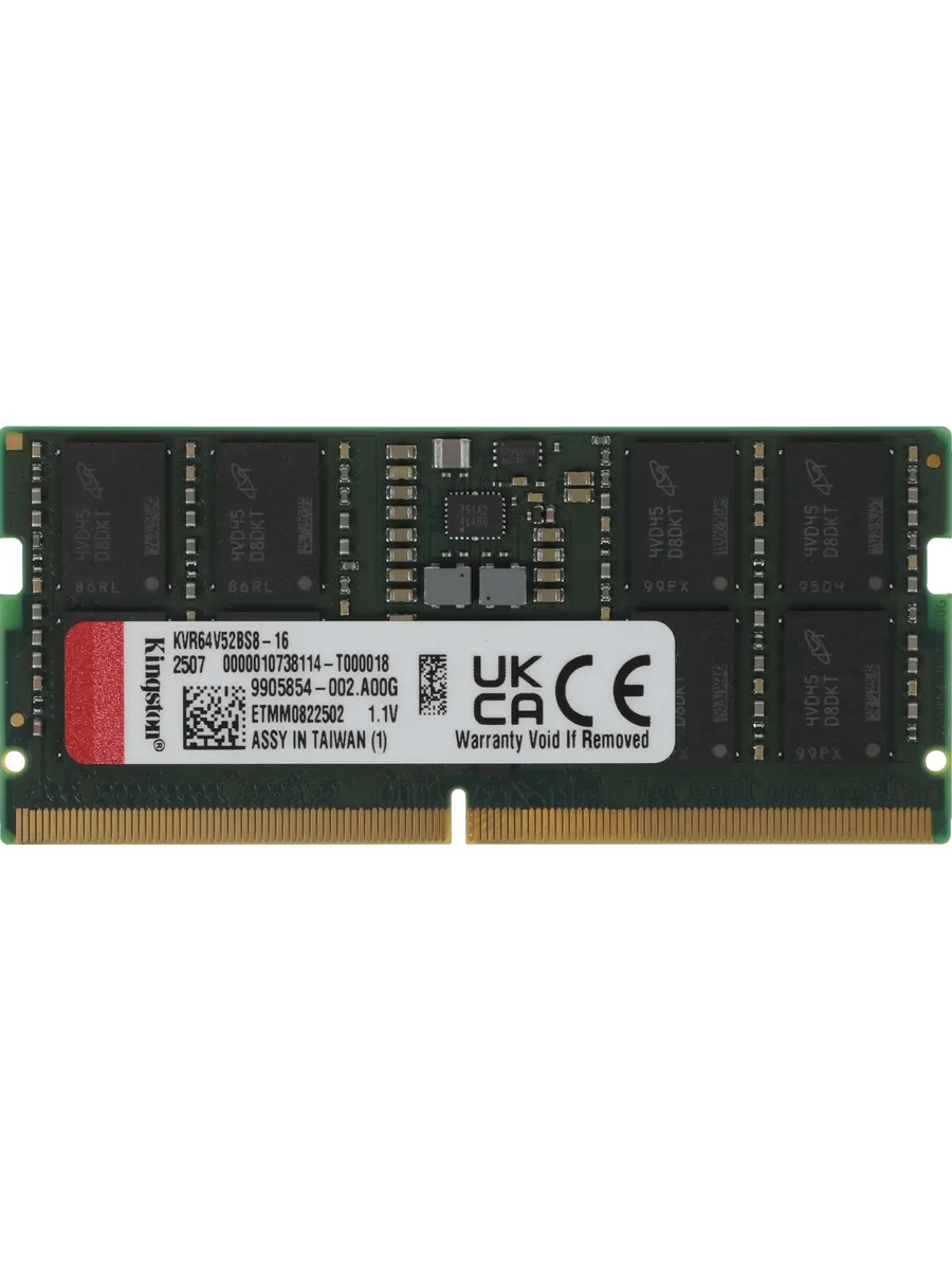 Оперативная память KVR64V52BS8-16 Kingston 1176398423 купить в интернет‑магазине Wildberries