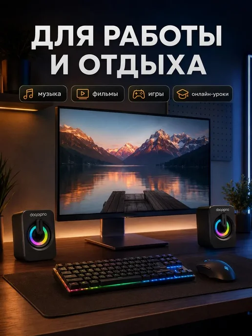 Колонки для компьютера ноутбука проводные 6Вт, 6 Вт, фото 6