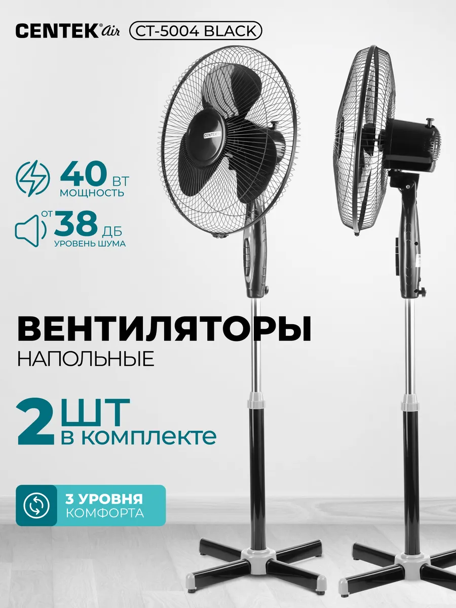 Вентилятор напольный для дома - 2 шт. CT-5004 BLACK