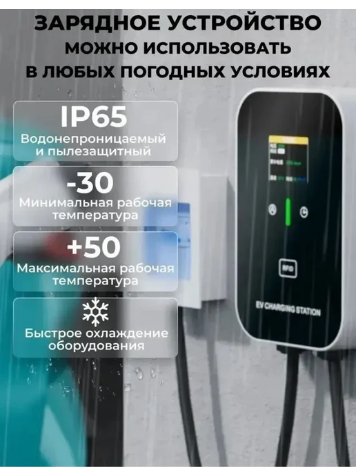 Зарядная станция для электромобиля GBT 7кВт 10м, Домашняя Type 2 11, фото 5