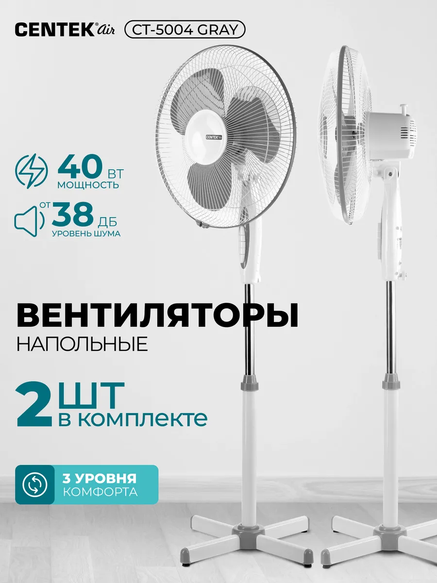 Вентилятор напольный для дома - 2 шт. CT-5004 GRAY