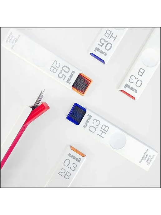 Грифель для карандаша 1.3 мм, твердость 2B (2 Мягкий), 1, 0.5 мм, фото 5