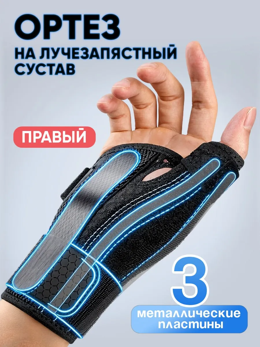 Бандаж на лучезапястный сустав усиленный правый