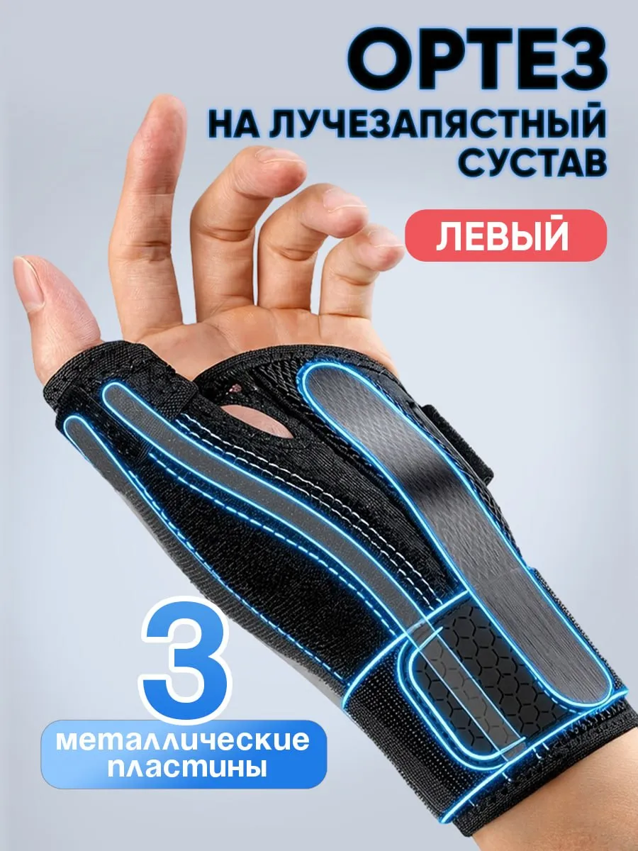 Бандаж на лучезапястный сустав усиленный левый