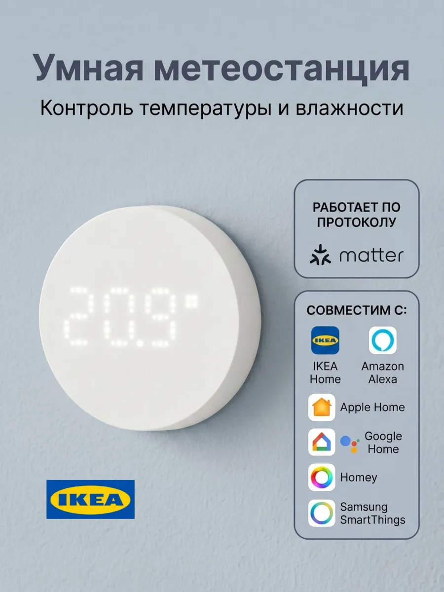 Умный датчик температуры и влажности TIMMERFLOTTE 305.976.06