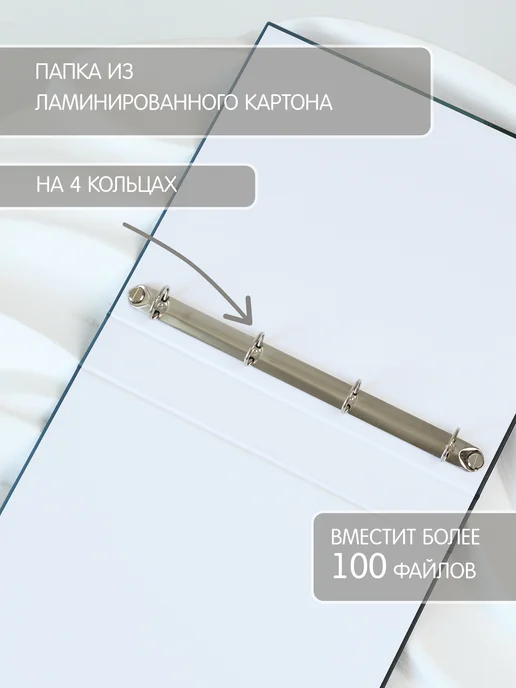 Glorybook Папка "Портфолио" с кольцевым механизмом, А4, зеленый, фото 2