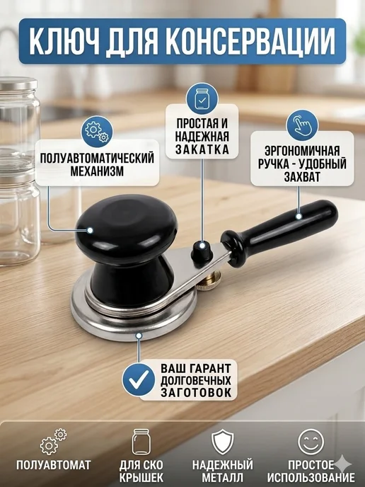 Машинка закаточная полуавтоматическая, черный