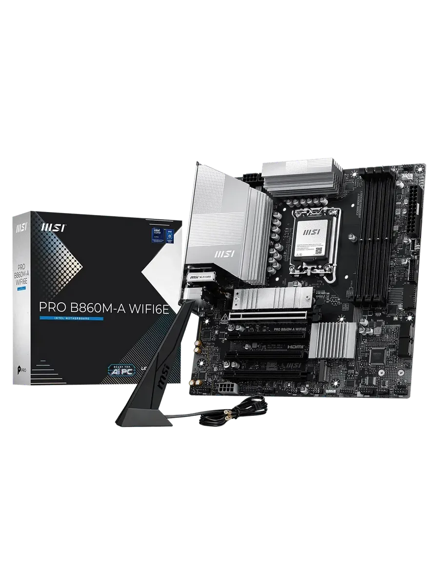 Материнская плата PRO B860M-A WIFI6E LGA1851 Intel B860 mATX MSI 1178035736 купить за 15 777 ₽ в интернет‑магазине Wildberries