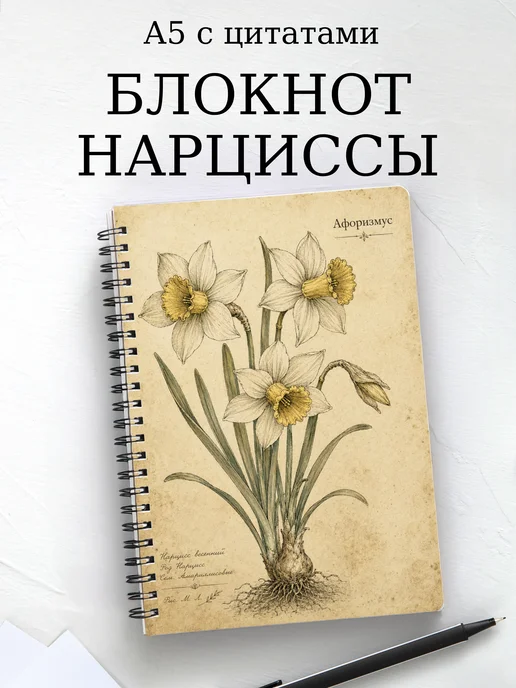 Блокнот Нарциссы с мотивирующими цитатами
