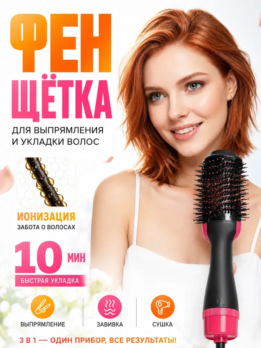 Фен-щетка для укладки коротких волос
