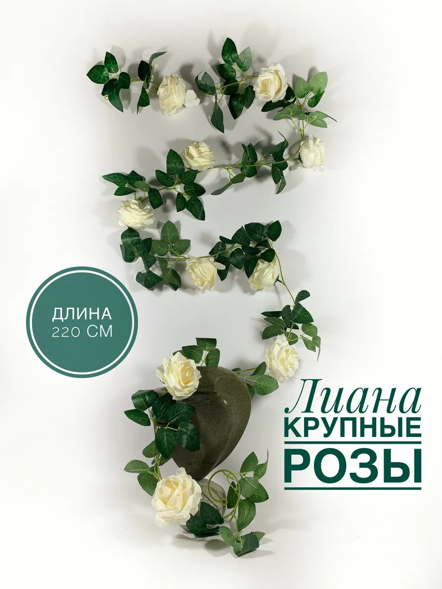 Лиана с крупными розами