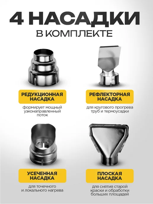 HORDER Фен строительный электрический с регулировкой температуры, вариант, фото 2
