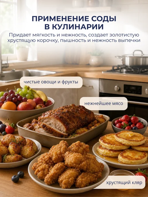 МОИ ПРОСТОРЫ Сода пищевая натуральная 1 кг, 1 кг, фото 5