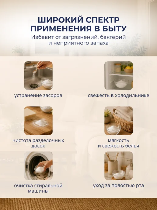 МОИ ПРОСТОРЫ Сода пищевая натуральная 1 кг, 1 кг, фото 6