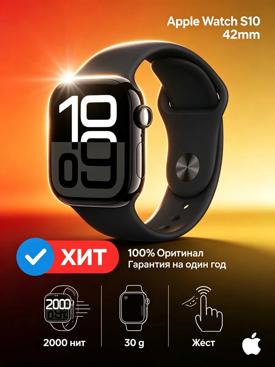 Apple Watch S10 42mm для спорта и фитнеса