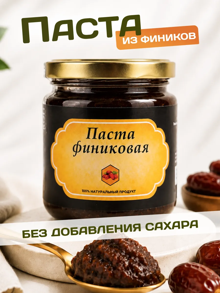 Паста финиковая урбеч натуральный без сахара 200 грамм