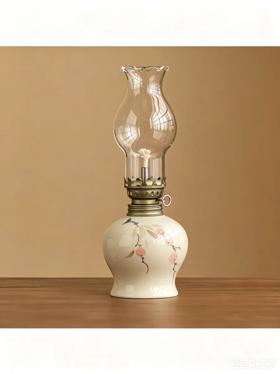 Керосиновая лампа, стекло,Керамический 1 шт,18*5.9 cm