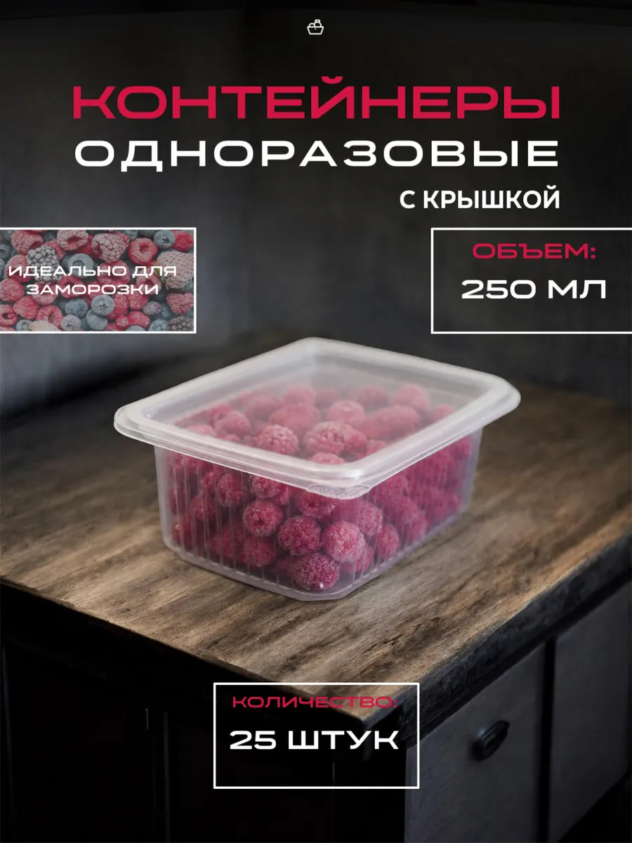 Контейнер одноразовый 250 мл с крышкой