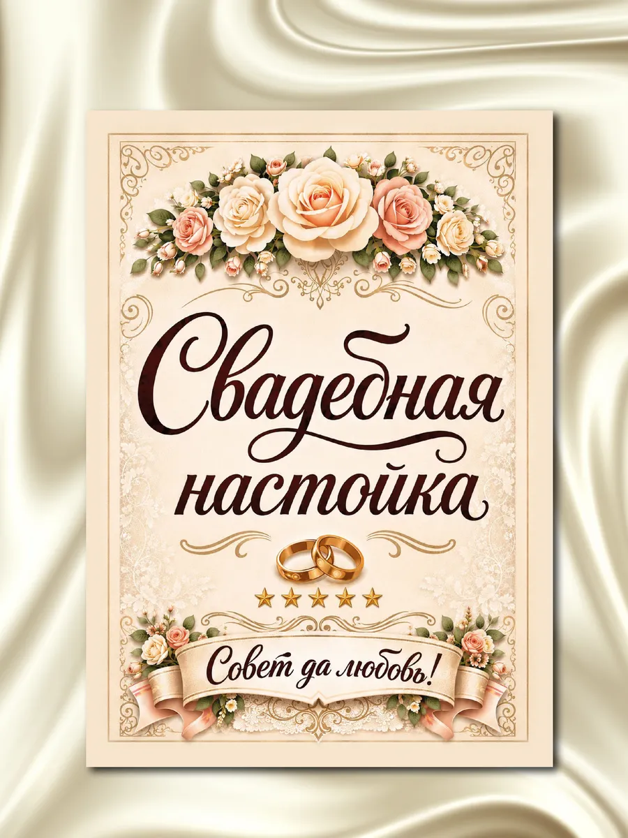 Наклейки на бутылки Свадебная Настойка 10шт