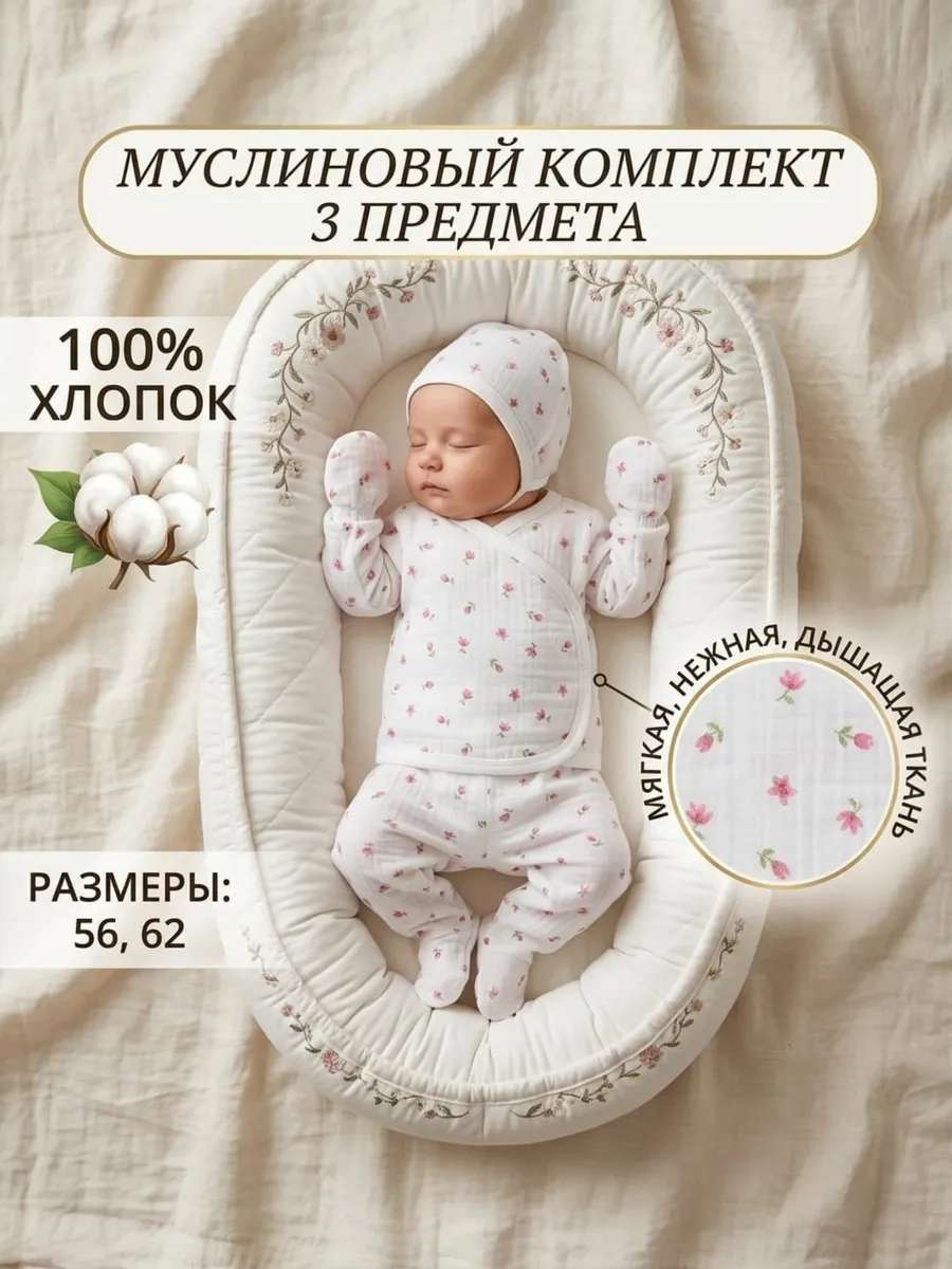 Муслиновый комплект для новорожденного